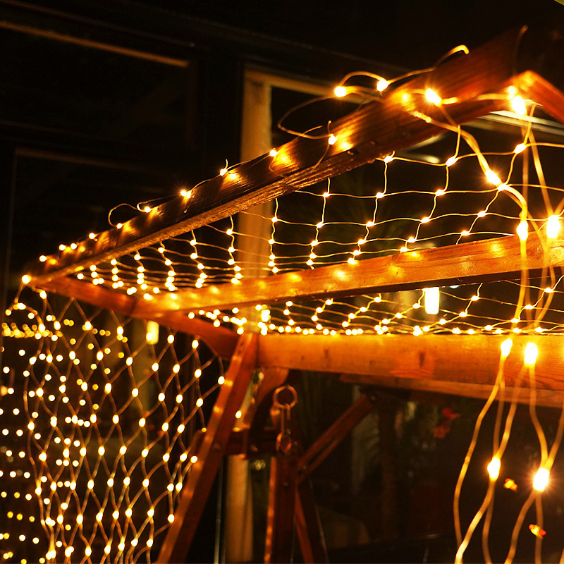 LED Fairy Lights Christmas Outdoor Waterproof Wedding Holiday Decoration Led Garland 96LEDs 144LEDs LED Net Mesh String Light