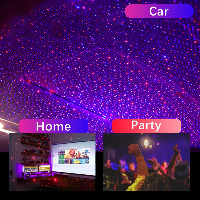 USB Car Roof Atmosphere Star Sky Lamp  USB Sky Night Lamp Fit All Cars Ceiling Roof Starry Led laser projector Light