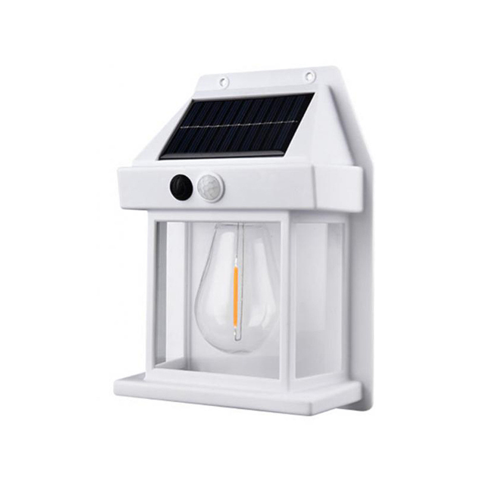 2023 New Design Tungsten bulb led solar outdoor garden wall light with sensor wireless ip65 solar wall lamp  For House Patio