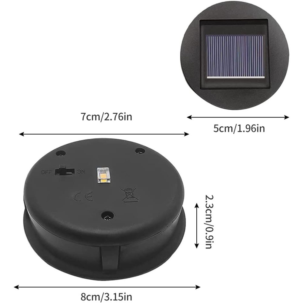 Solar Lights Replacement Top with LED Bulbs Solar Panel Lantern Lid Lights  Top Bulb Replacement Part for Outdoor Hanging Lamp