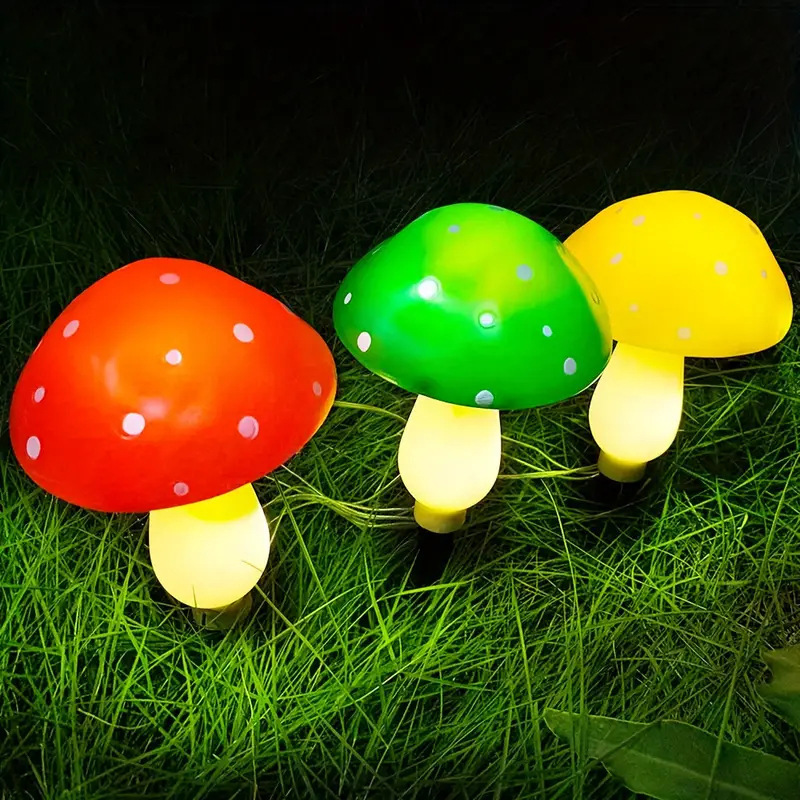 Tsinye Pretty Solar Fairy Lights Outdoor Solar Mushrooms Garden Decoration, 8 Modes Solar Garden Mushroom Lamp