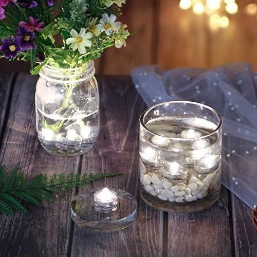 LED Romantic Submersible Pond Lights Waterproof Tea Lights Battery Operated Candles Lights