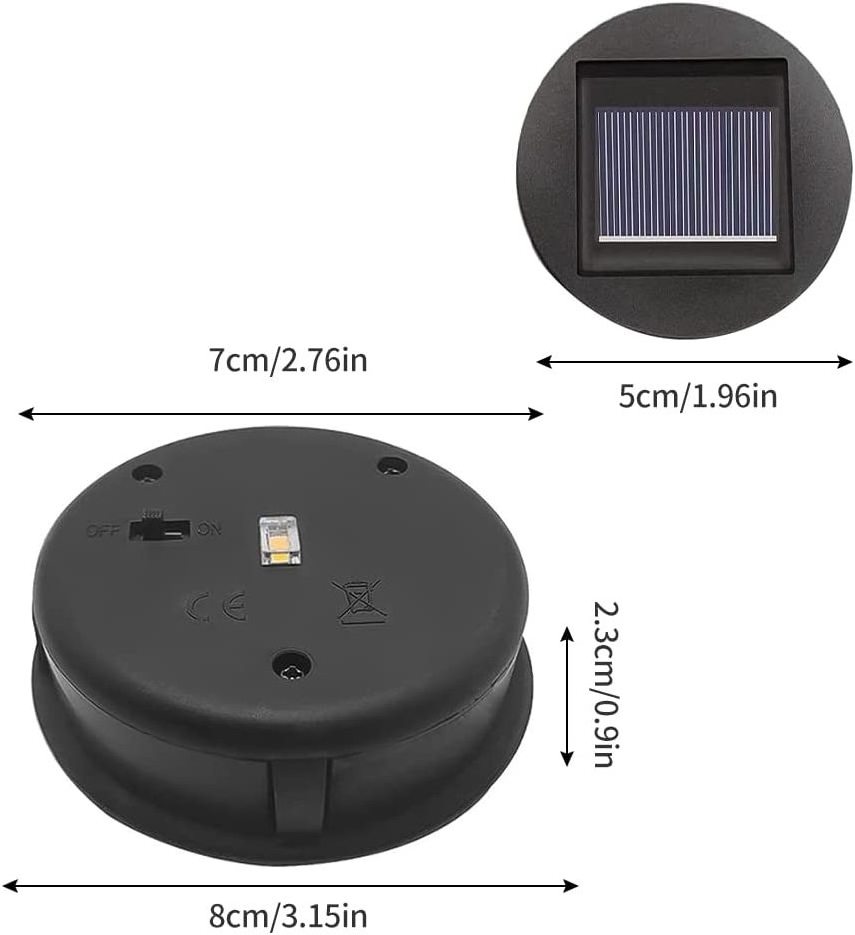 Solar Lights Replacement Parts Top with LED Bulbs Solar Panel Lantern Led Lights IP65 Waterproof Solar Lights Solar Panel