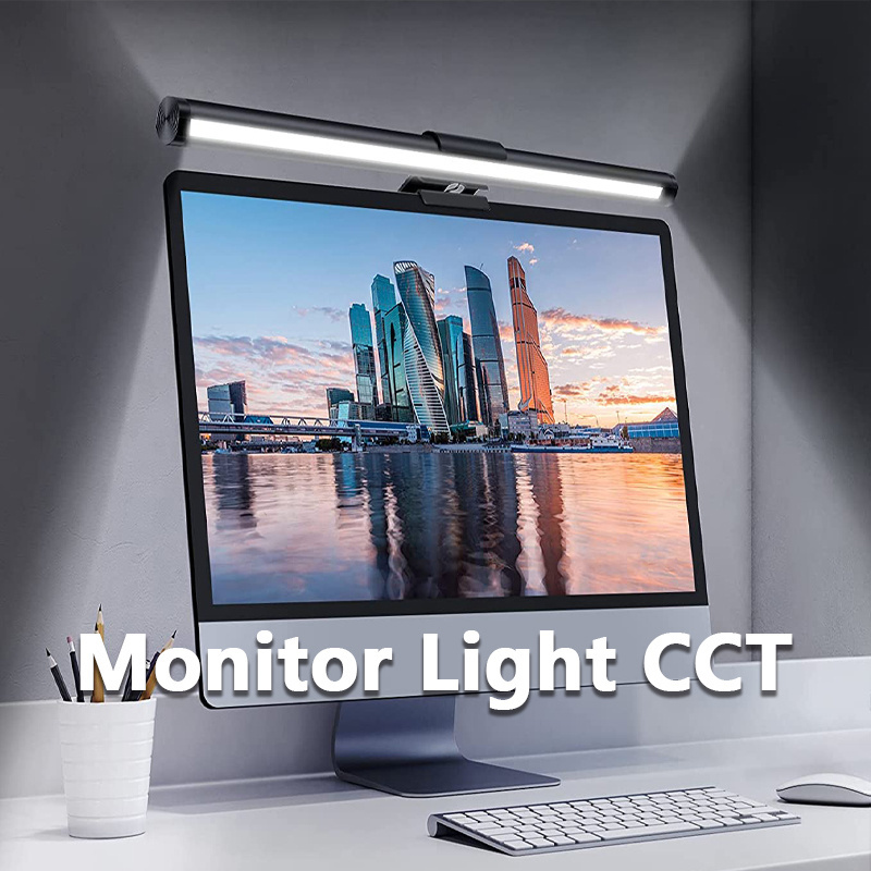 Tsinye Simple Computer Monitor Light,Screen Light Bar USB Powered Monitor Clamp Lamp,Eye Protect Clip On Monitor Lamps