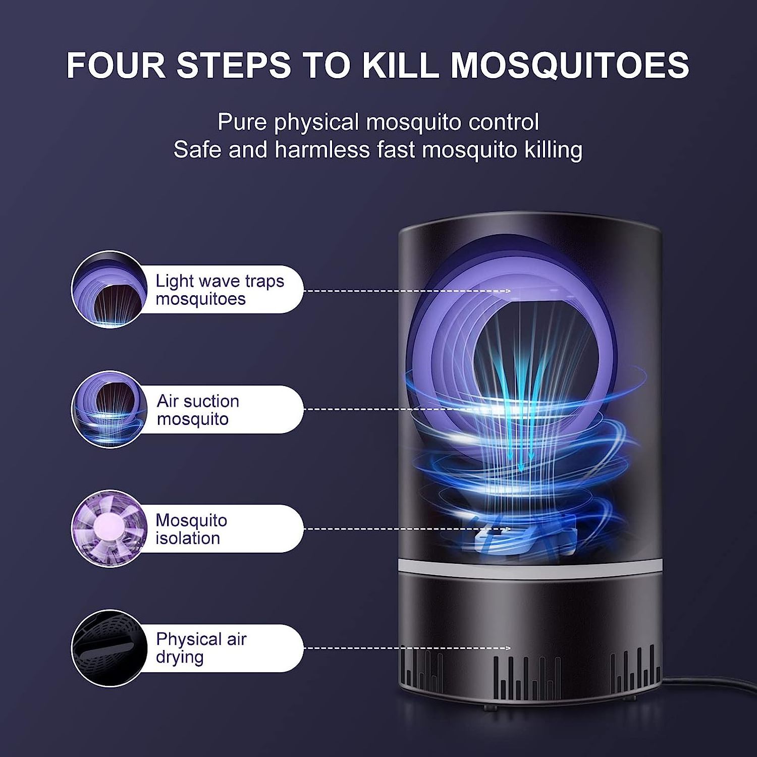 Use Fly Insect Repeller Bug Zapper UV Mosquito Catcher Indoor Insect Trap Bug Zapper Rechargeable Anti Mosquito Killler Lamp