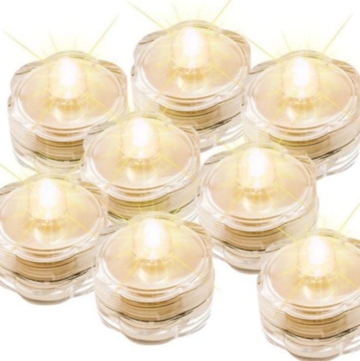 LED Beautiful Submersible Pond Lights Waterproof Tea Lights Battery Operated Candles Lights