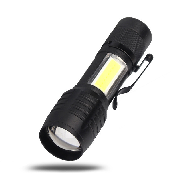 USB Rechargeable T6 +COB LED handle led flashlight High power led tactical torch light aluminum usb mini flashlight