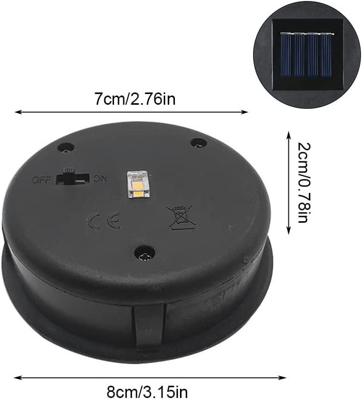 8 cm Solar Lights Replacement Top with Bright LED, IP65 Waterproof Solar Lights Solar Panel Replacement Part for Solar Lantern