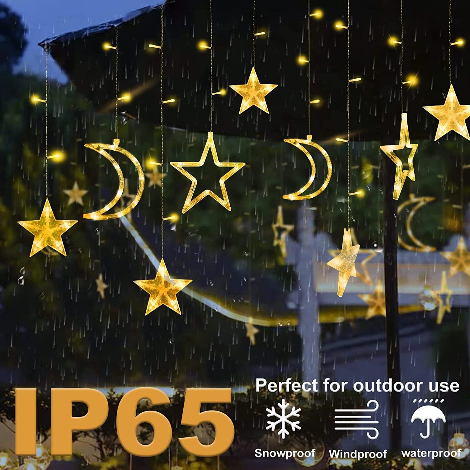 Hot sale Decoration Ramadan Christmas LED Star Moon String Lighting Gifts Led Twinkling Stars Led Curtain Lights