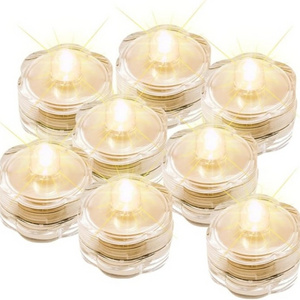 LED Romantic Submersible Pond Lights Waterproof Tea Lights Battery Operated Candles Lights