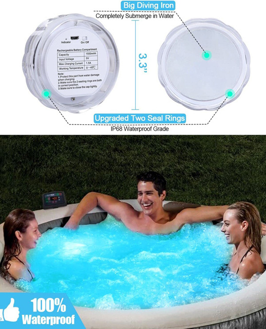 Light Rgbw  Temporary Swimming Led Solar Pool Lights Submersible LED Pool Light With Remote tank landscape candle lamp