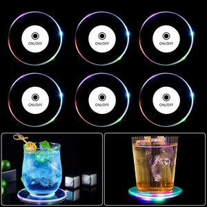 7Colors RGB LED Bottle Lights LED Sticker Coaster Discs Light Up for Drinks  LED Sticker Coaster Discs Light Up for Drinks Flash