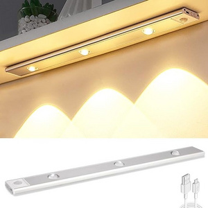 Tsinye LED Cabinet Lights, Under Counter Closet Lights with Motion Sensor, USB Rechargeable Cat's Eye Hill Corrugated Light