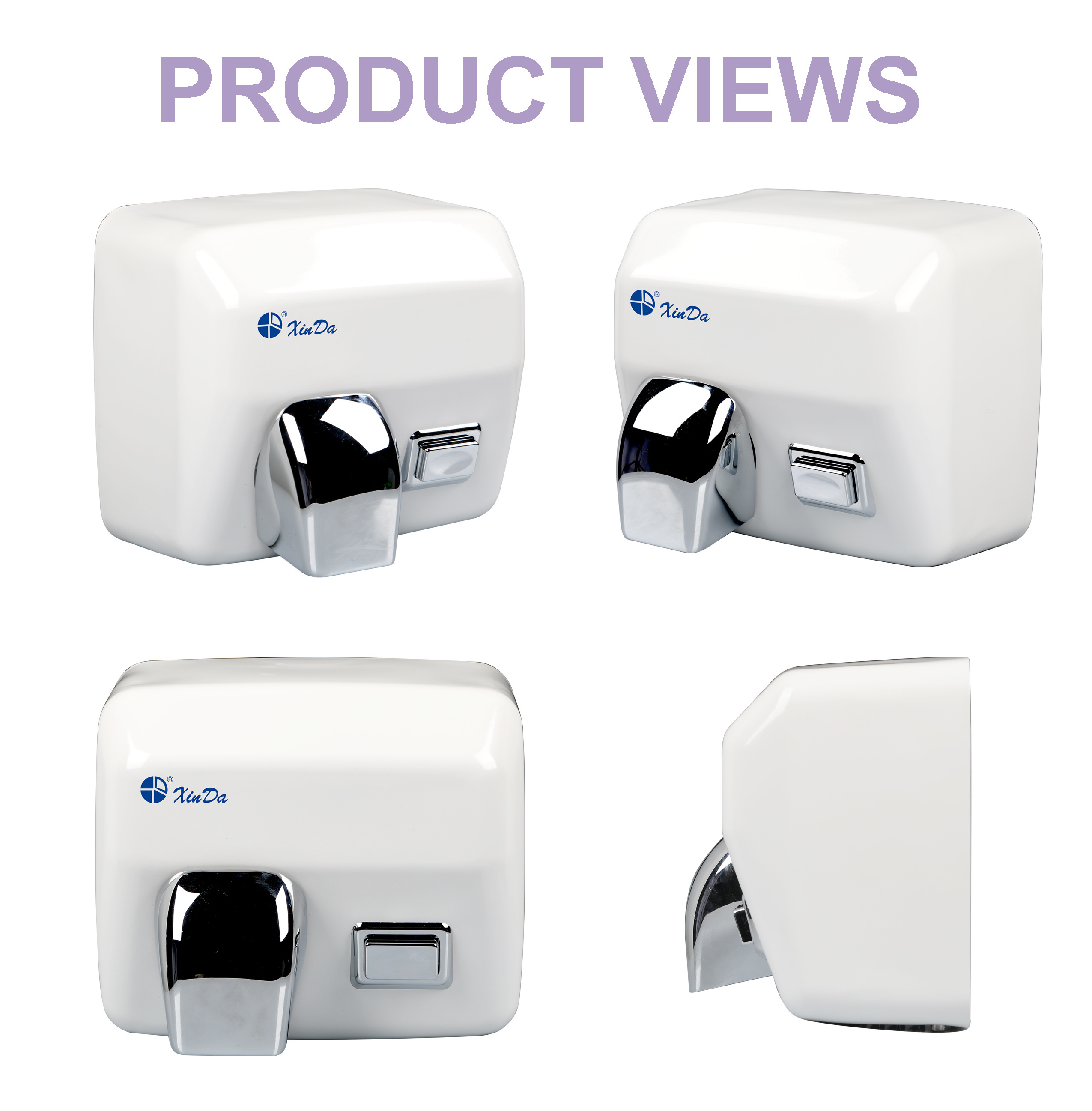 The XinDa GSQ250C White Multi Color Single Jet Hand Dryer Automatic Induction Battery Operated Hand Dryer Hand Dryer