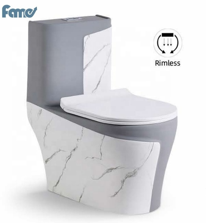 hot sale color luxury design ceramic one piece toilet for bathroom