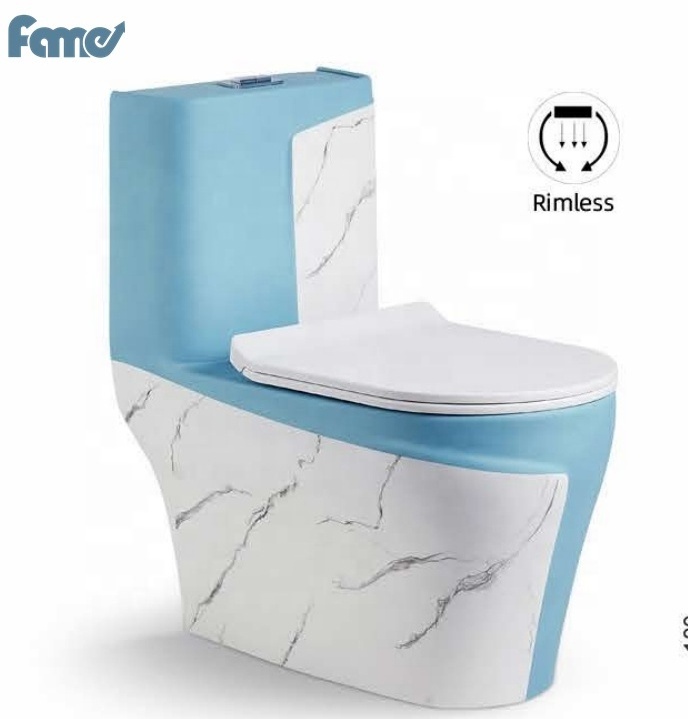 hot sale color luxury design ceramic one piece toilet for bathroom