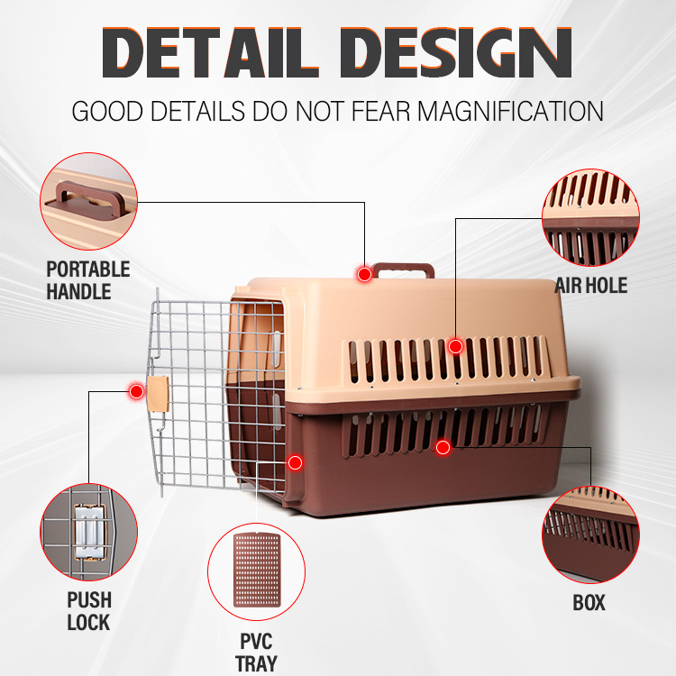 Portable Plastic Dog Carriers Animal Aviation Box Pet Travel Cage Airline crate Approved Pet Air Box