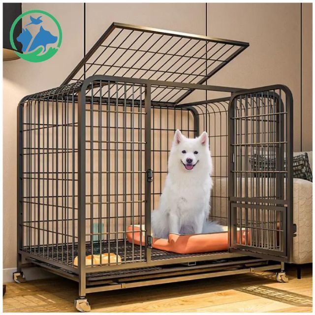 Indoor Dog Crate cage Furniture for End Table dog and Wooden Pet house Kennel with Double Doors for small Medium large Dog