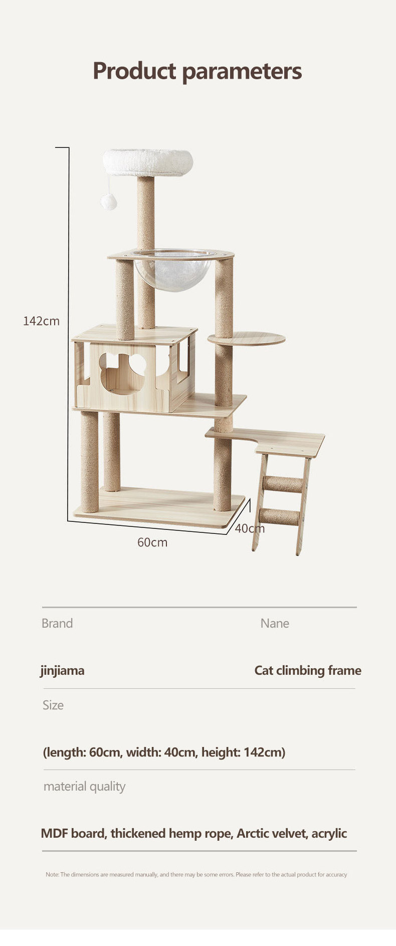 Cat scratching post Cat Climbing Shelves Sisal Scratcher Tall Flower Cat Tree House Hammock And Towers