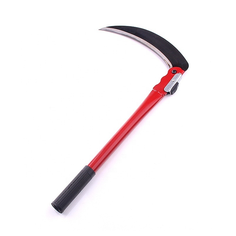 SHIND 94717 40cm Farm Hand Tool Home Weeding Farm Grain Iron Hand Sickle Long Handle