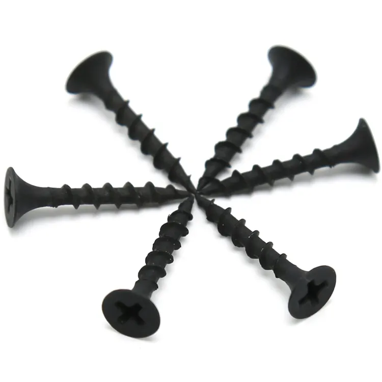 3.5x25mm black self-drilling drywall tool screw coarse thared 6x1 1/4 2 inches with pvc washer