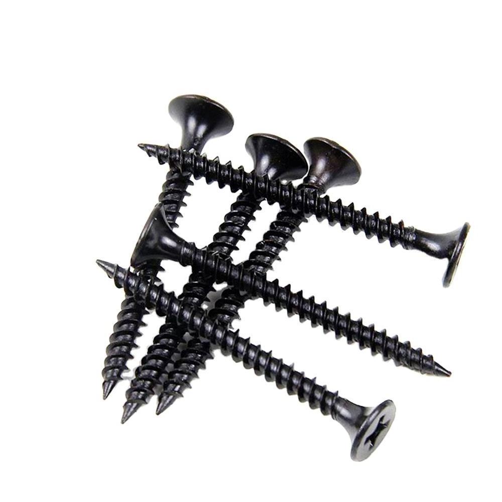 3.5x25mm black self-drilling drywall tool screw coarse thared 6x1 1/4 2 inches with pvc washer