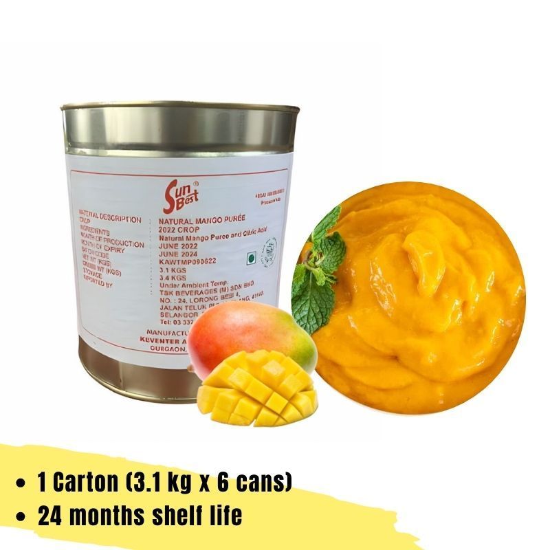 Juice / Cordial / Concentrate Ingredient Halal Certified 24 Months Shelf Life 14% Brix Keventer Totapuri Mango Puree