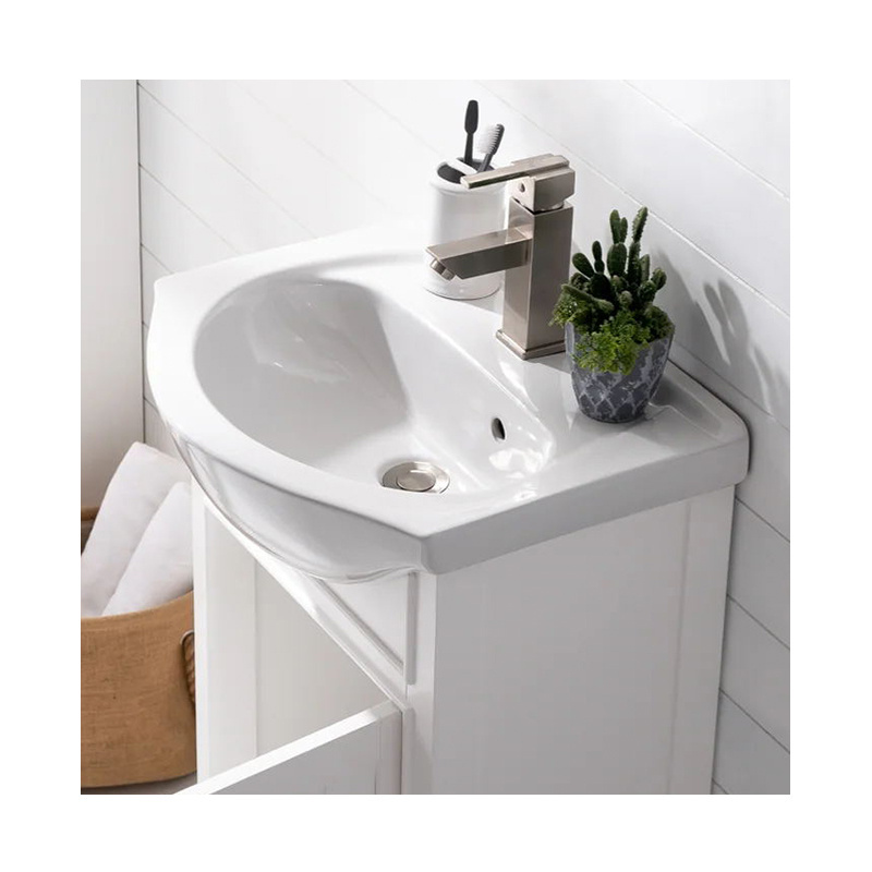 Classic Porcelain Small Belly Ceramic Bathroom Sink Wash Basin for Bathroom Cabinet and Vanity