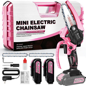 Cordless Mini Chainsaw 4-inch, Mini Chainsaw with Battery and Charger, Handheld Small Chainsaw with Safety Lock