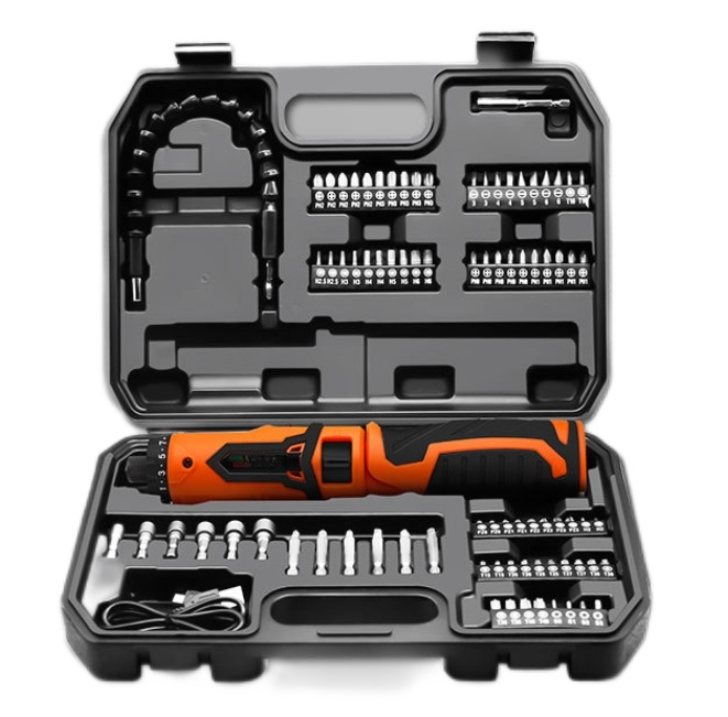 Rechargeable multifunctional 84 piece household small mini positive and reverse electric screwdriver tool set