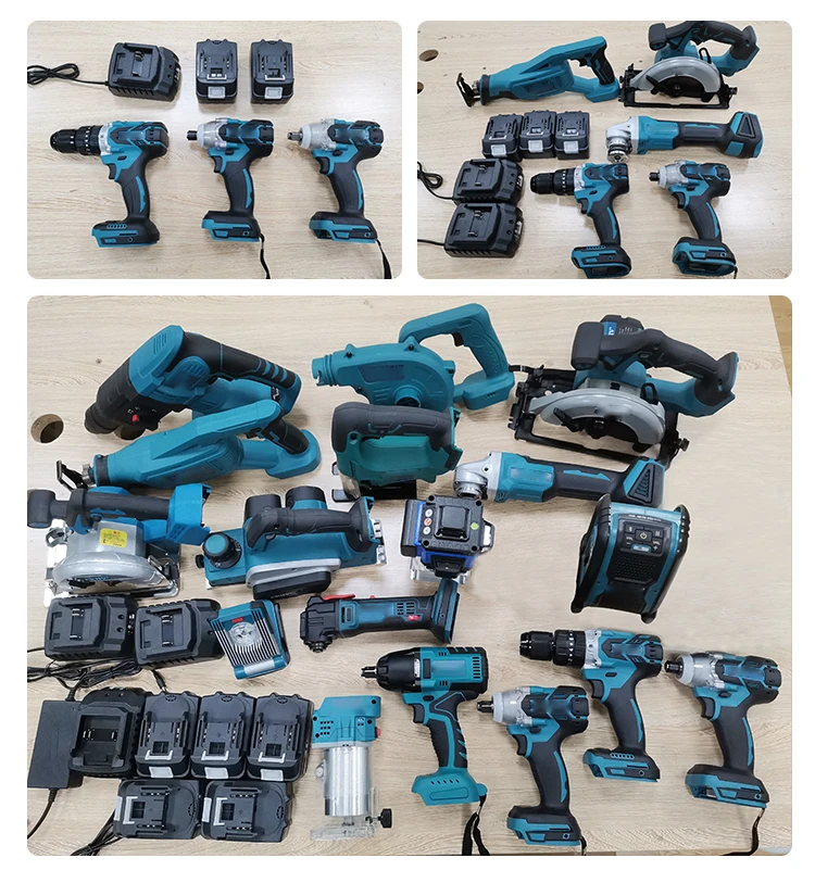 High-quality 18v 20V Battery Power Tools Set Combo Cordless Drill And Hammer Tool 11 Piece Sets