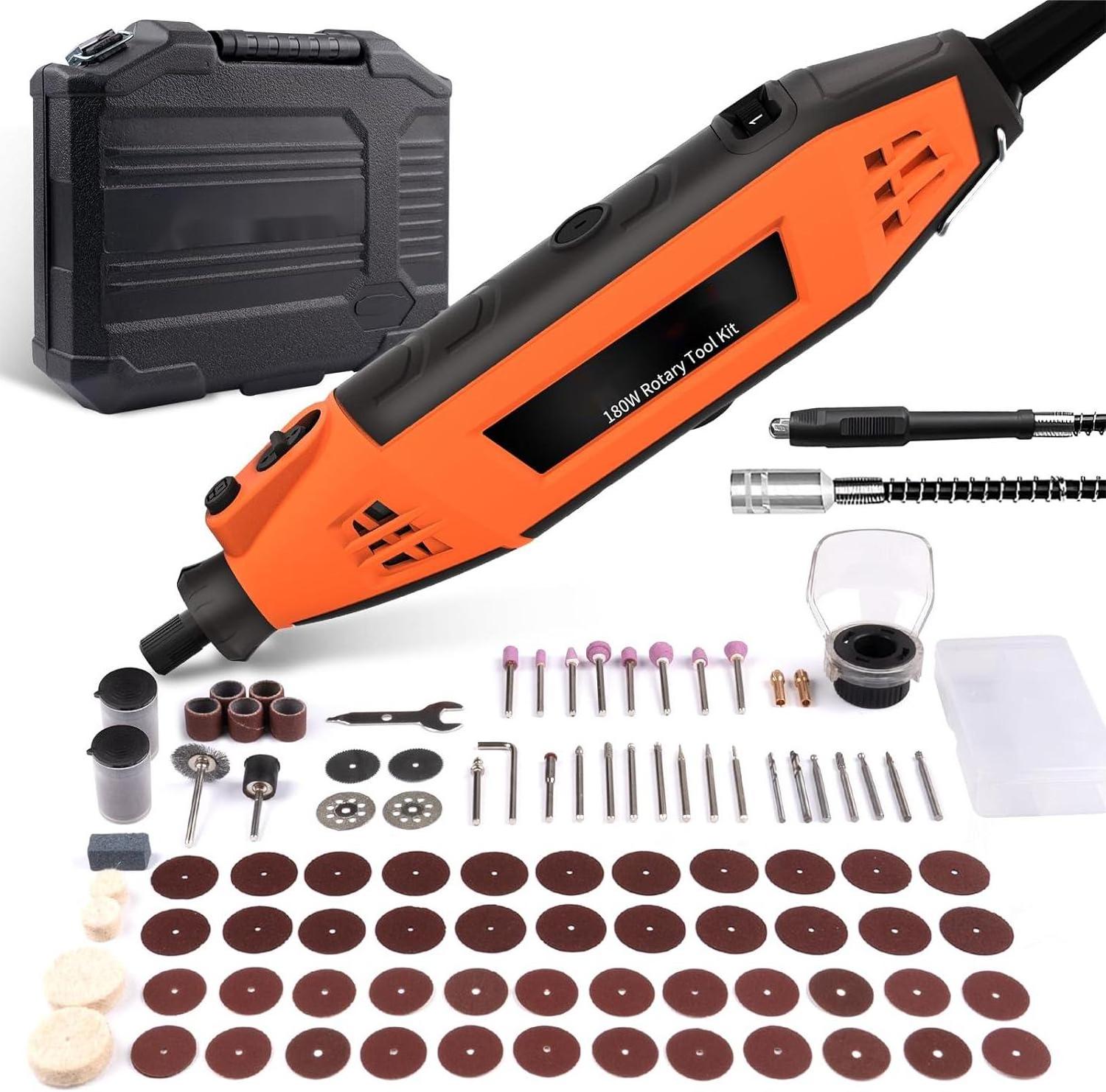 Multifunction 95pcs for Carving Crafting Drilling Cutting Power Rotary Tool with flex shaft Sanding Rotary Tool Kit