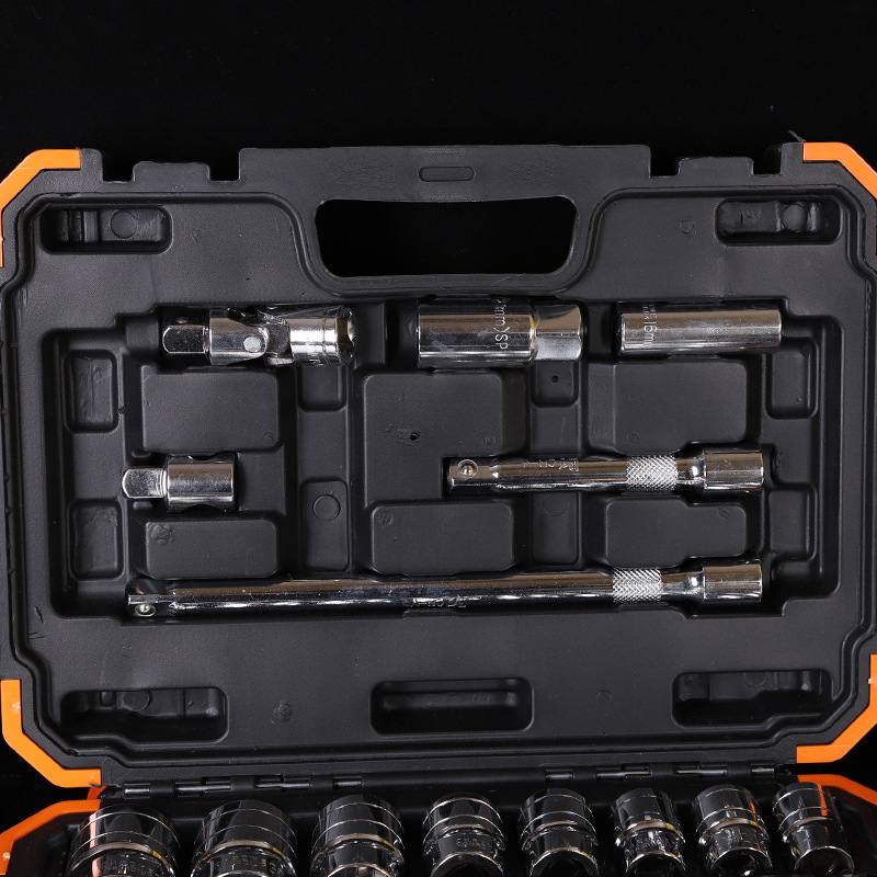 Mirror sleeve 32 pcs 1 / 2 large mechanic ratchet wrench combination hand repair tool kits for Vehicle