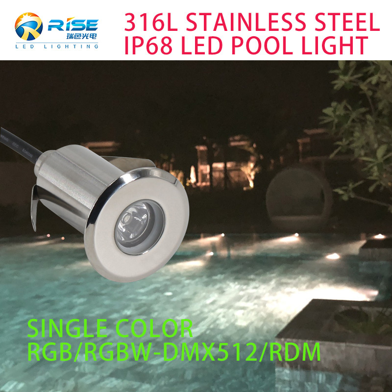 External Control Underwater Led Swimming Pool Light RGB - Shenzhen RISE Mini IP68 Waterproof 12V 90 80 with 12w Led Light 170