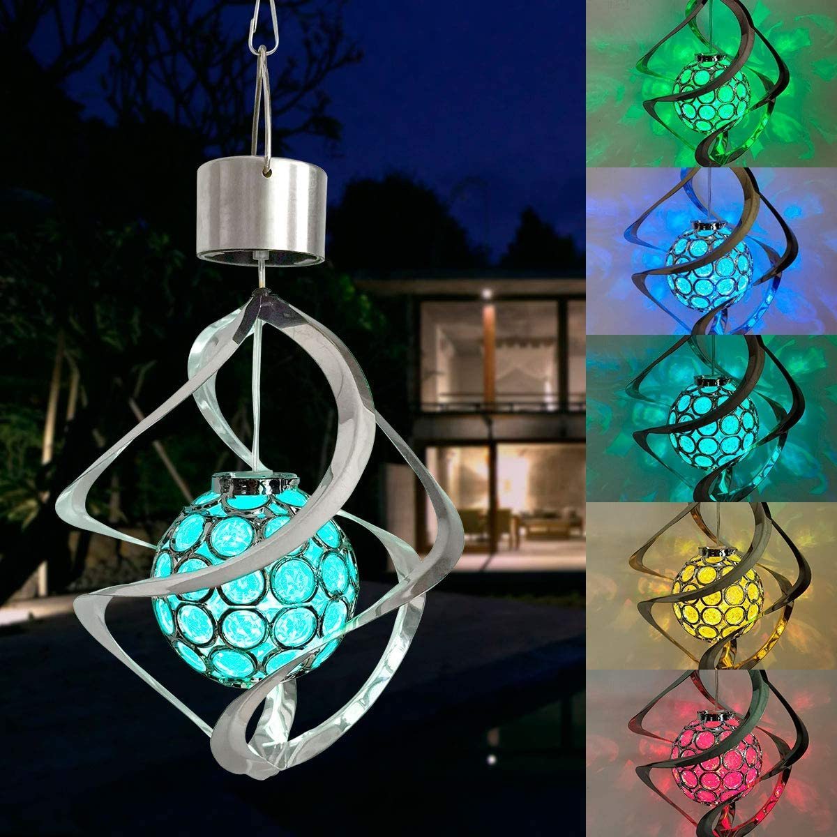 Solar Memorial Wind Chimes with Colorful Light, Hanging Wind Chime For Mom Housewarming Gift, Garden, Patio, Yard, Home Decor