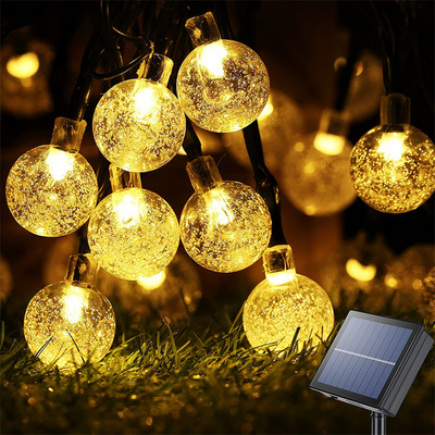 20 led Color Changing solar christmas decorative led lights outdoor solar bubble string camping lights for Garden