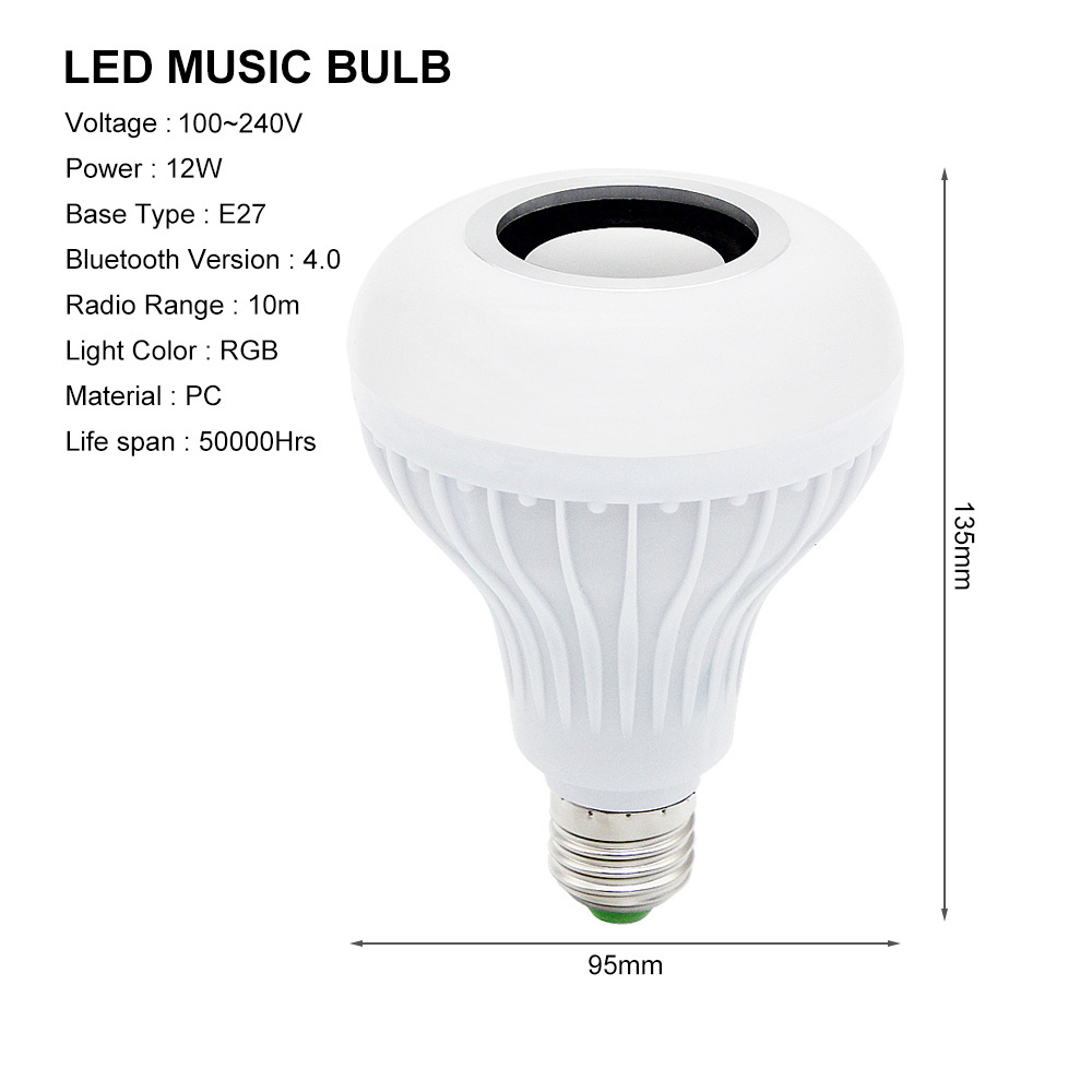 RGB Multicolor Remote E26 E27 LED Smart Light Bulb