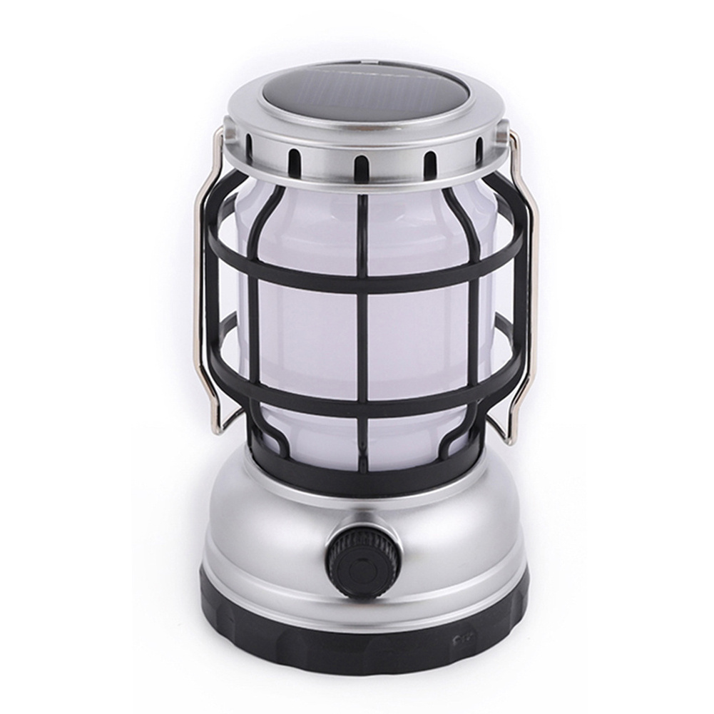 Mini Portable solar Rechargeable LED Flame Tent Hiking Light Outdoor Camping lamp Lantern for Emergency