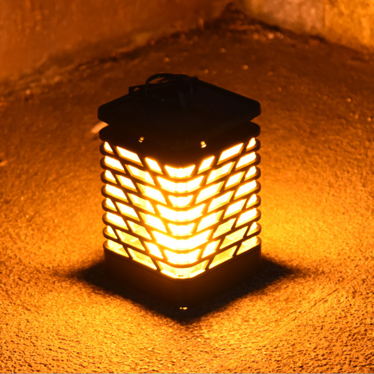 Outdoor Hanging Solar Lantern Flame Decorative Lights Waterproof LED garden pathway solar flickering torch light