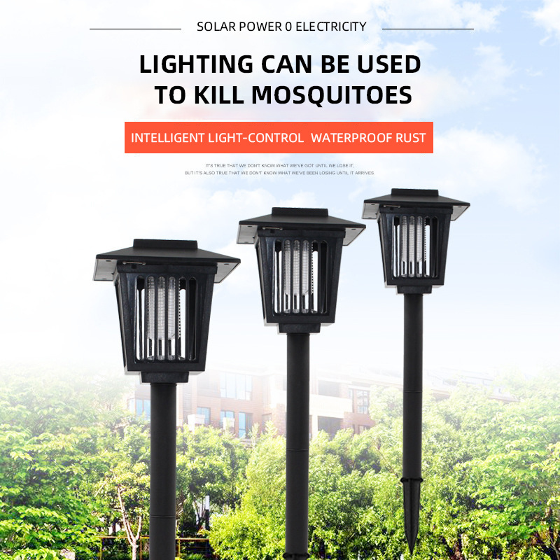 Solar Bug Zapper Outdoor garden Mosquito Fly Killer Solar LED Pathway Lights Ground Landscape Lighting for camping