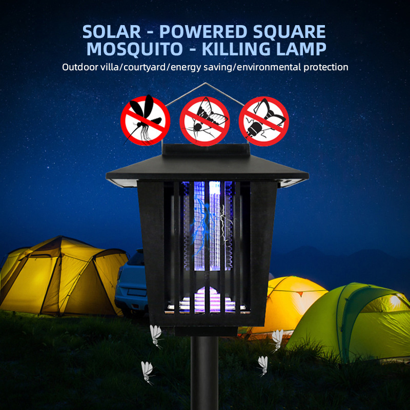 Solar Bug Zapper Outdoor garden Mosquito Fly Killer Solar LED Pathway Lights Ground Landscape Lighting for camping