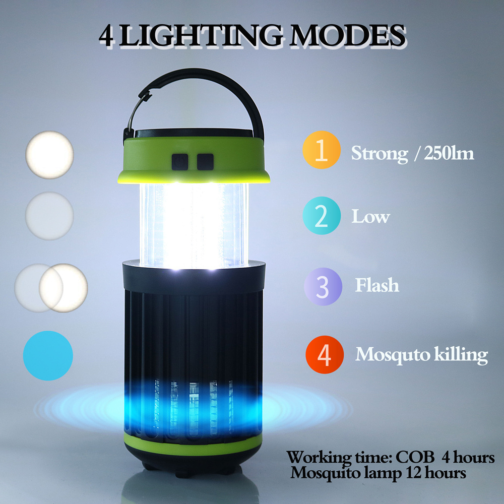 Waterproof Portable Outdoor mosquito killer lamp Rechargeable Hanging Led solar lantern camping light