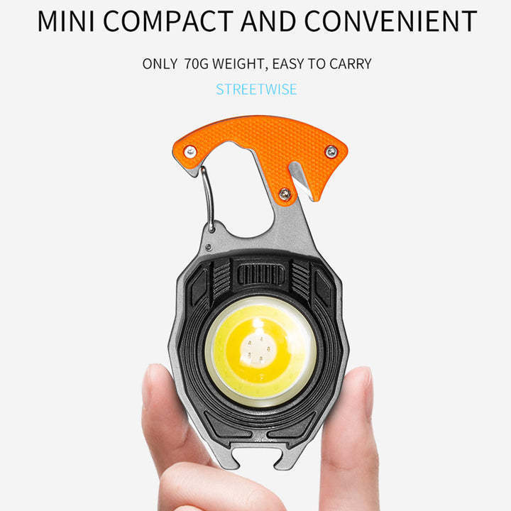 COB Lantern Multi-fuction Portable Flashlight Pocket Work Light Outdoor Camping Fishing Climbing Bottle Opener Hook LED Light