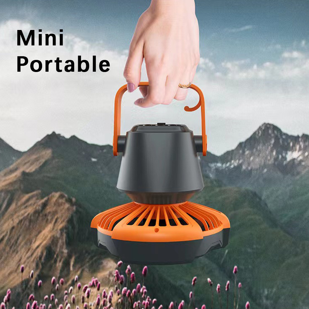 Outdoor Portable Waterproof Rechargeable Led Emergency Muli-fuction Hanging Tent Camping Lamp Hook Lantern with Fan