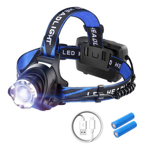 High power T6 Rechargeable Waterproof LED Red Safety Light Headlamp Flashlight Night Head Lights Camping Motion Sensor Headlamp