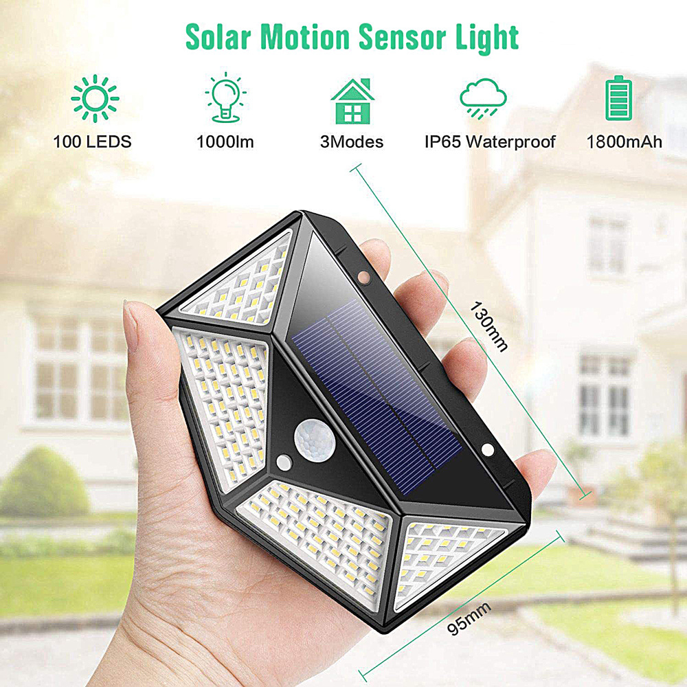 IP65 Waterproof home led solar light PIR motion sensor Outdoor lamp solar security wall light 100 led Solar Lights