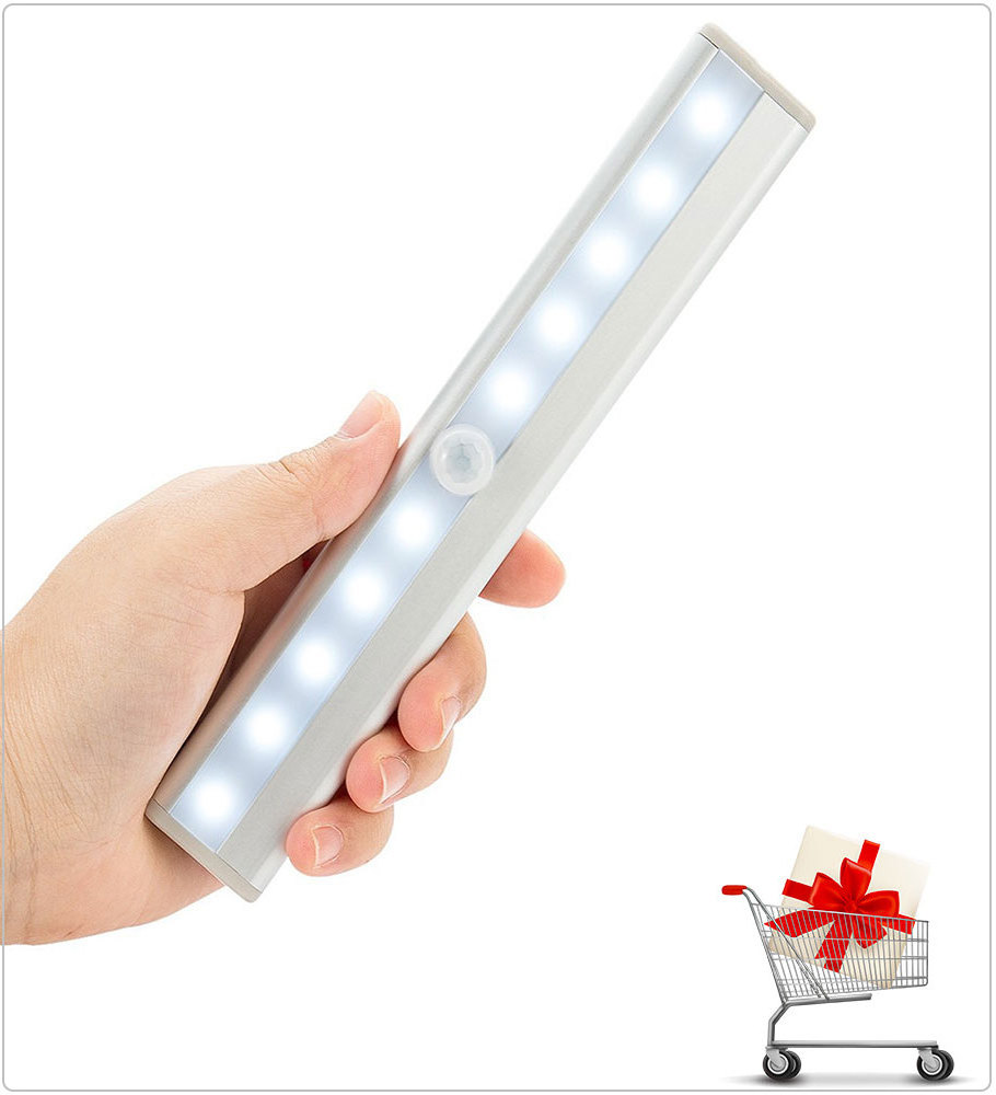 10 led USB rechargeable led motion sensor light indoor cabinet light led night motion sensor closet lighting with remote control