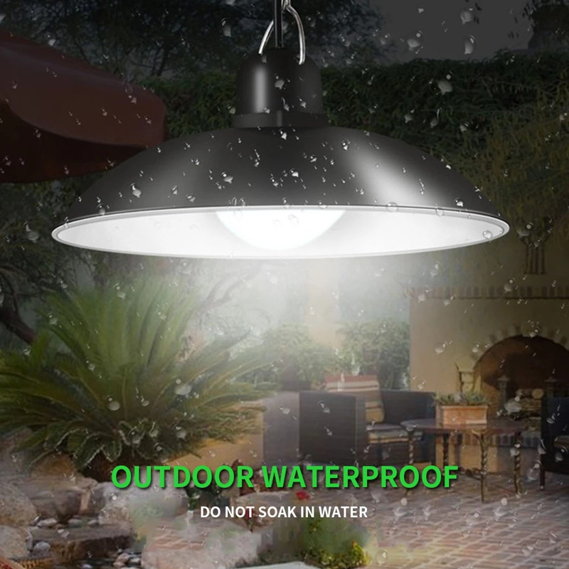 20w Double Head Retro Lamp Remote Control Hanging Solar Pendant Shed Lights Outdoor Warehouse Solar LED Flood Camping Lights