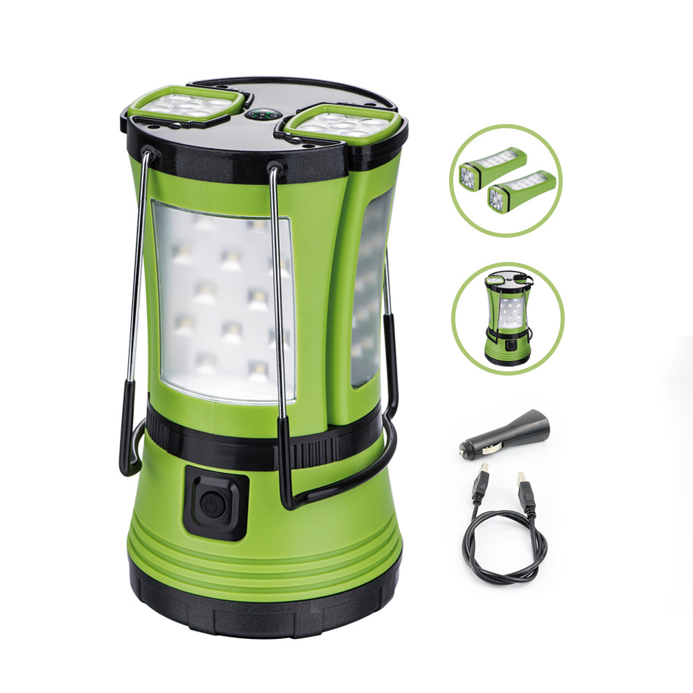 600 lumens camping lamp 18650 battery Rechargeable Camping Lantern with Detachable Portable Flashlight