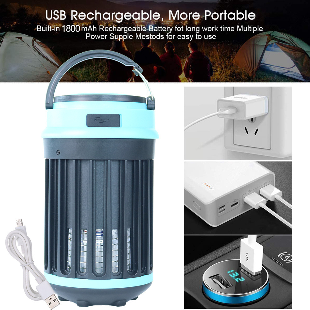 new outdoor waterproof hanging mosquito zapper Portable USB rechargeable LED Camping lantern lamp